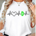 Kidney Disease Heart beat T-Shirt, Green Ribbon Shirt, Kidney Disease Awareness Tee, Kidney Disease Warrior Tee, Kidney...