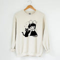Kiki's Delivery Service Sweatshirt, Jiji Sweatshirt, Studio Ghibli Sweatshirt, Hayao Miyazaki, Anime Fanstyle{n002}3...