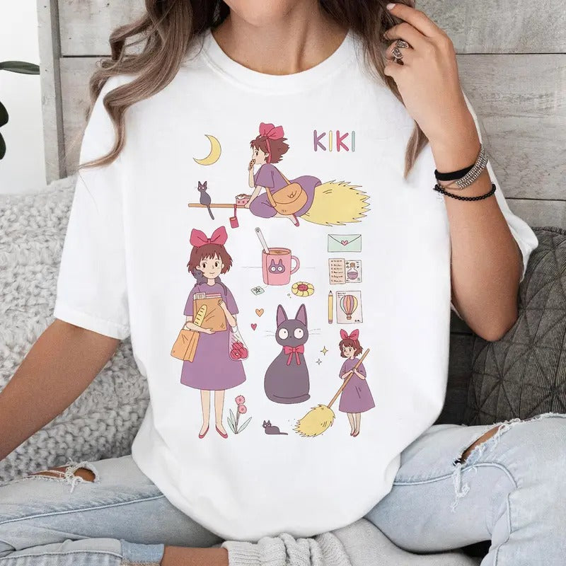 Kikis Delivery Service Jiji Shirt Studio Ghibli Shirt Studio Ghibli Miyazaki Hayao Ponyo Mononoke Shirt Anime Fans T-Shirts, Hoodie, Sweatshirt