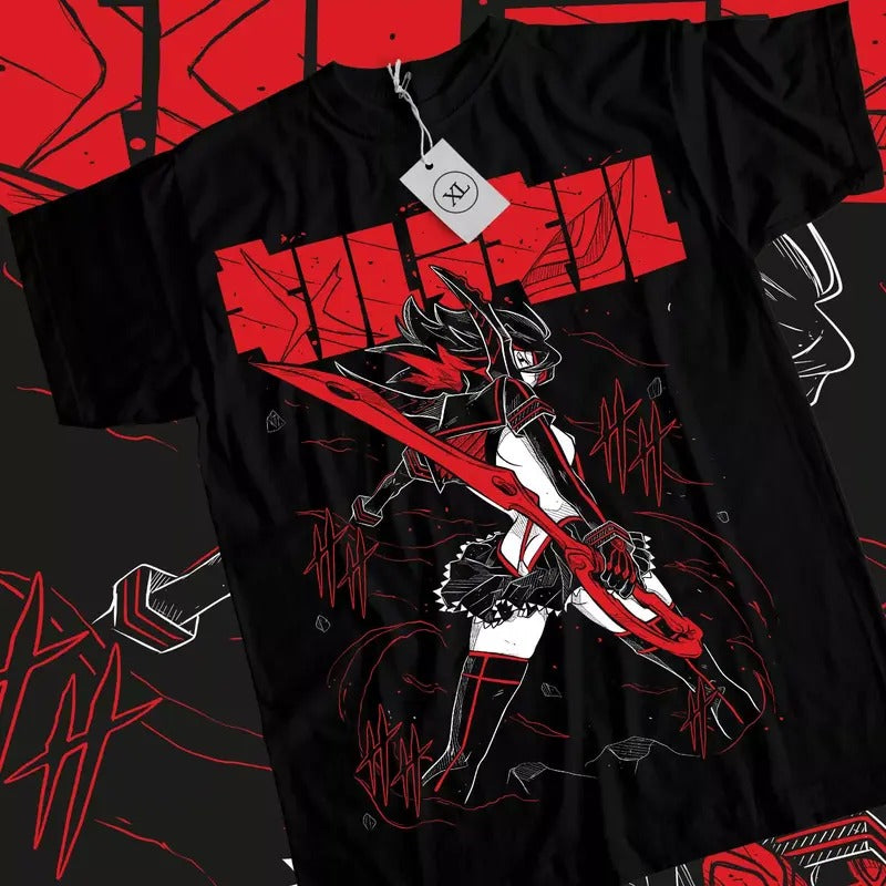 Kill la Kill Ryuko T-Shirt Girl anime ryuko matoi senketsu Black Shirt All Size Hoodie, Sweatshirt | GrindPrints.com