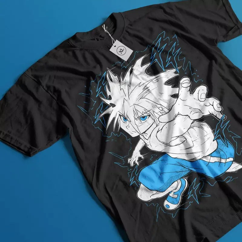 Killua T-Shirt Gon Hunter X Hunter Tshirt HXH Anime Hisoka Meruem Hisoka Shirt Hoodie, Sweatshirt | GrindPrints.com