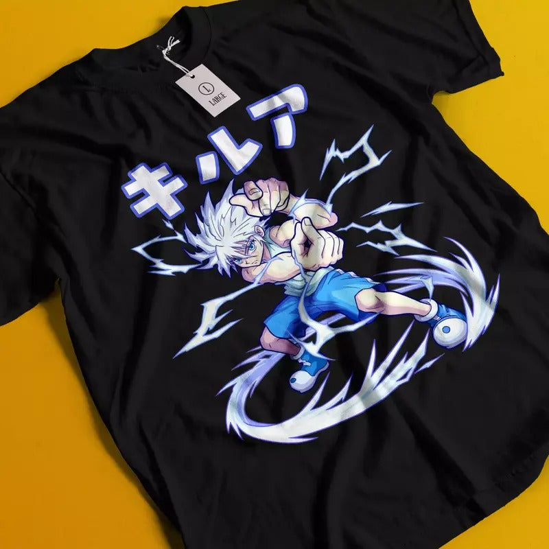 Killua Tshirt Hisoka Shirt Hunter X Hunter Manga Strip HXH Tee Anime Gon T-Shirt Hoodie, Sweatshirt | GrindPrints.com