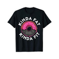 Kinda Fat Kinda Fit Funny Doughnut Print T-Shirt, Polyester Knit Fabric, Regular Fit, Crew Neck, Short Sleeve, Slight...