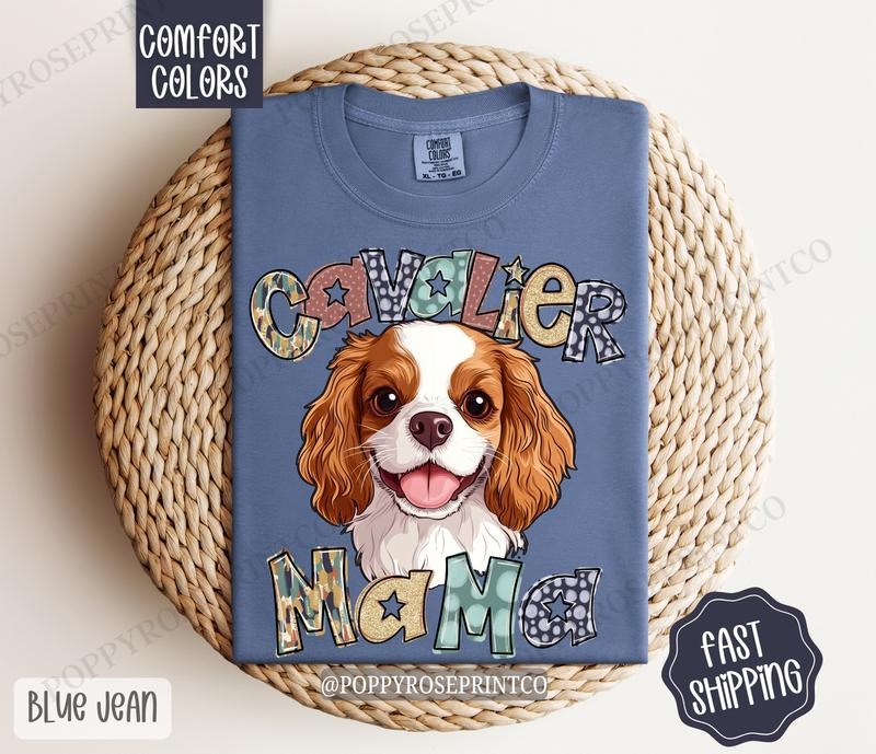 King Cavalier Mama Comfort Colors, Dog Mom Tee, Cute Mama Women's Tshirt Hoodie, Sweatshirt | GrindPrints.com