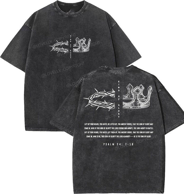 King Of Glory Unisex Washed T-Shirt, Vintage 90s Graphic Tee, Gift Top Womenswear Cotton Hoodie, Sweatshirt | GrindPrints.com