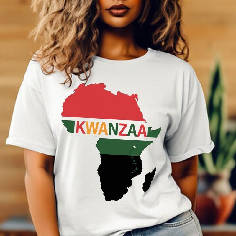 Kwanzaa Africa Map Unisex Shirt, Kwanzaa Shirt, Holiday Shirt, Happy Kwanzaa Tee, African American Holiday Shirts Hoodie,...