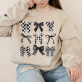 Kylie Pittts Coquette Checkered Black Bow Sweatshirt, Bow Tee, Cotton Round Neck Tee, Unisex Tshirt for Men and Women,...