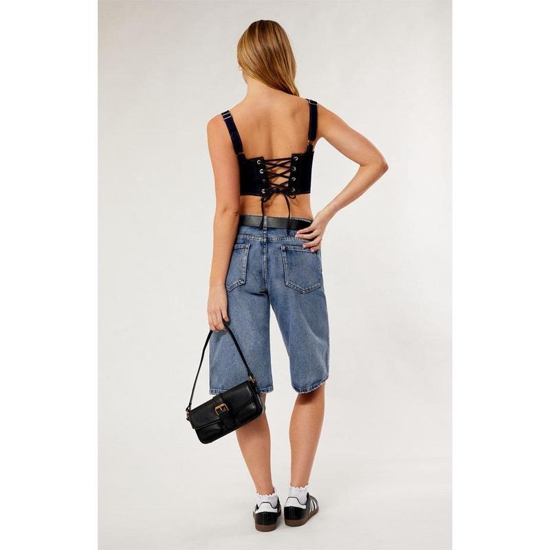 LA Hearts Women's Denim Corset Top T-Shirts, Hoodie, Sweatshirt | GrindPrints.com