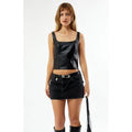 LA Hearts Women's Faux Leather Corset Tank Top T-Shirts, Hoodie, Sweatshirt | GrindPrints.com