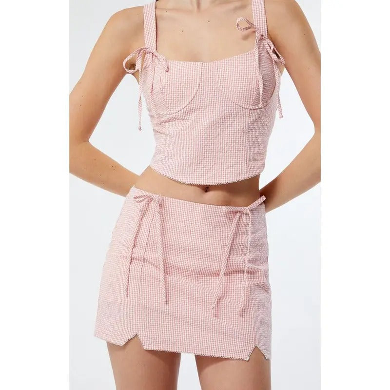 LA Hearts Women's Gingham Mini Skort - Multicolor T-Shirts, Hoodie, Sweatshirt | GrindPrints.com