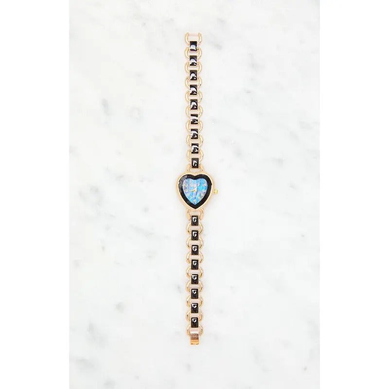 LA Hearts Women's Gold & Black Metal Heart Watch T-Shirts, Hoodie, Sweatshirt | GrindPrints.com
