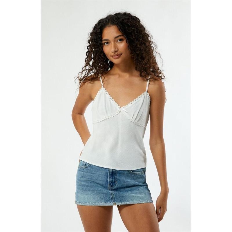 LA Hearts Women's Lace Trim V-Neck Babydoll Tank Top T-Shirts, Hoodie, Sweatshirt | GrindPrints.com