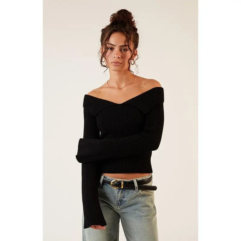 LA Hearts Women's Lane Off-The-Shoulder Sweater T-Shirts, Hoodie, Sweatshirt | GrindPrints.com