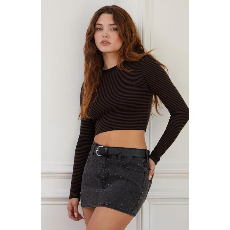 LA Hearts Women's Mirah Striped Long Sleeve Sweater T-Shirts, Hoodie, Sweatshirt | GrindPrints.com