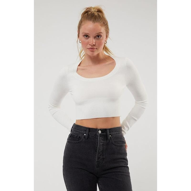 LA Hearts Women's Natalie Cropped Sweater T-Shirts, Hoodie, Sweatshirt | GrindPrints.com