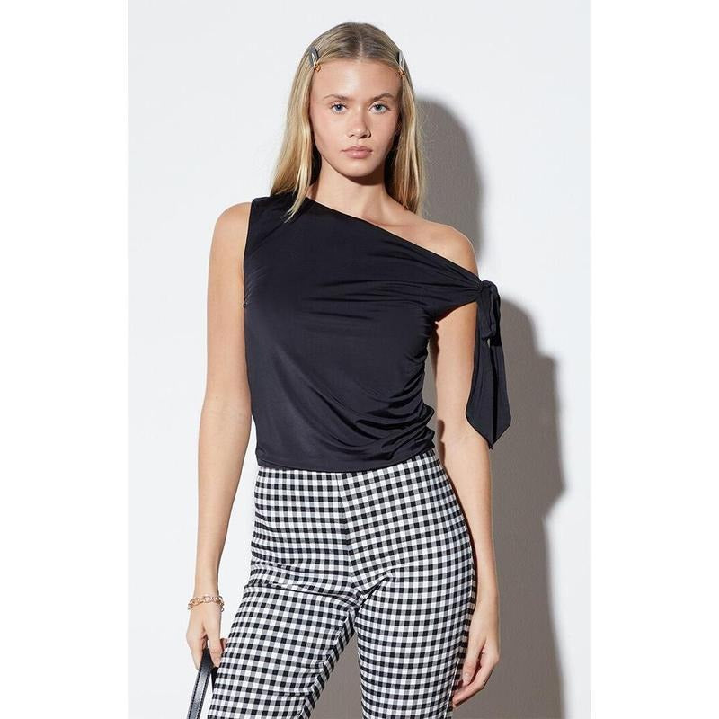LA Hearts Women's One Shoulder Knotted Top T-Shirts, Hoodie, Sweatshirt | GrindPrints.com