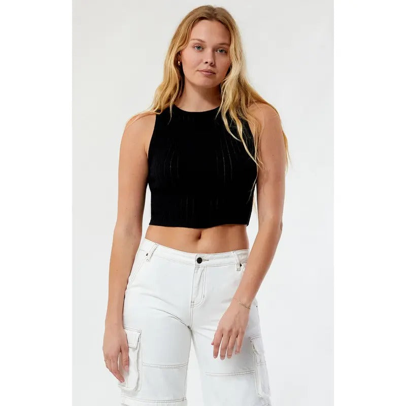LA Hearts Women's Phoebe Knit High Neck Tank Top T-Shirts, Hoodie, Sweatshirt | GrindPrints.com
