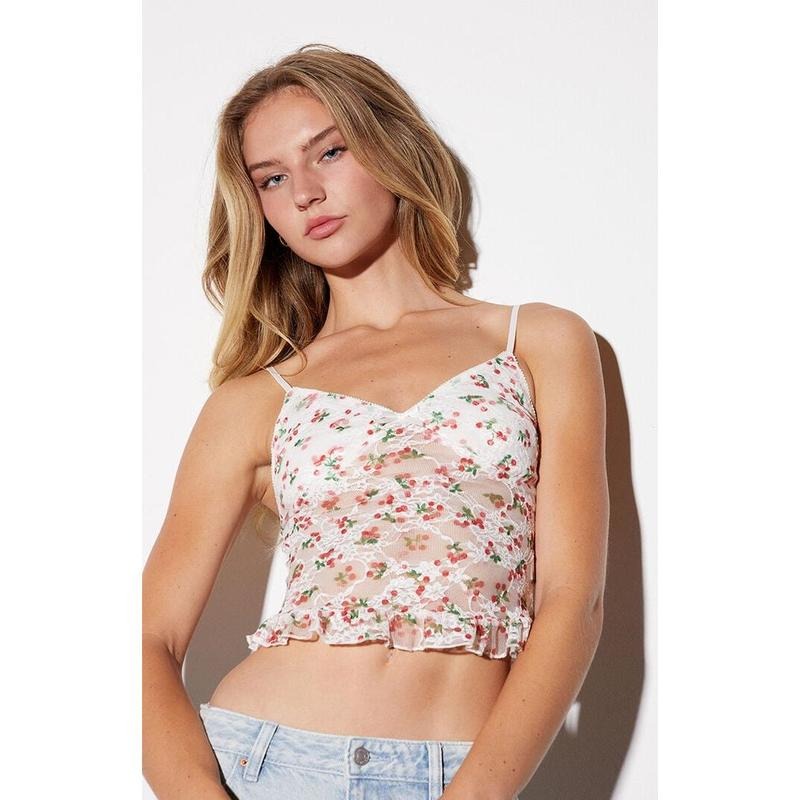 LA Hearts Women's Printed Lace Cami Top T-Shirts, Hoodie, Sweatshirt | GrindPrints.com