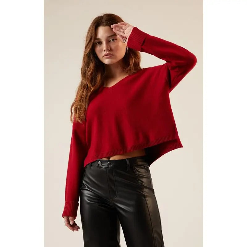 LA Hearts Women's Renata V-Neck Sweater T-Shirts, Hoodie, Sweatshirt | GrindPrints.com