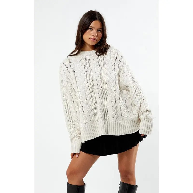 LA Hearts Women's Rory Cable Knit Sweater T-Shirts, Hoodie, Sweatshirt | GrindPrints.com