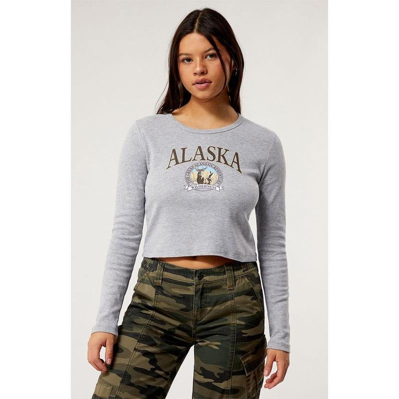 PS / LA Women's Alaska Long Sleeve T-Shirt Hoodie, Sweatshirt | GrindPrints.com