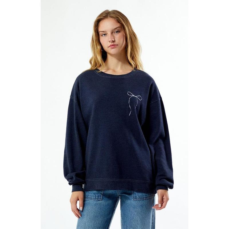 PS / LA Women's Bow Crew Neck Sweatshirt T-Shirts, Hoodie | GrindPrints.com