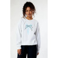 PS / LA Women's Double Bow Embroidered Crew Neck Sweatshirt T-Shirts, Hoodie | GrindPrints.com