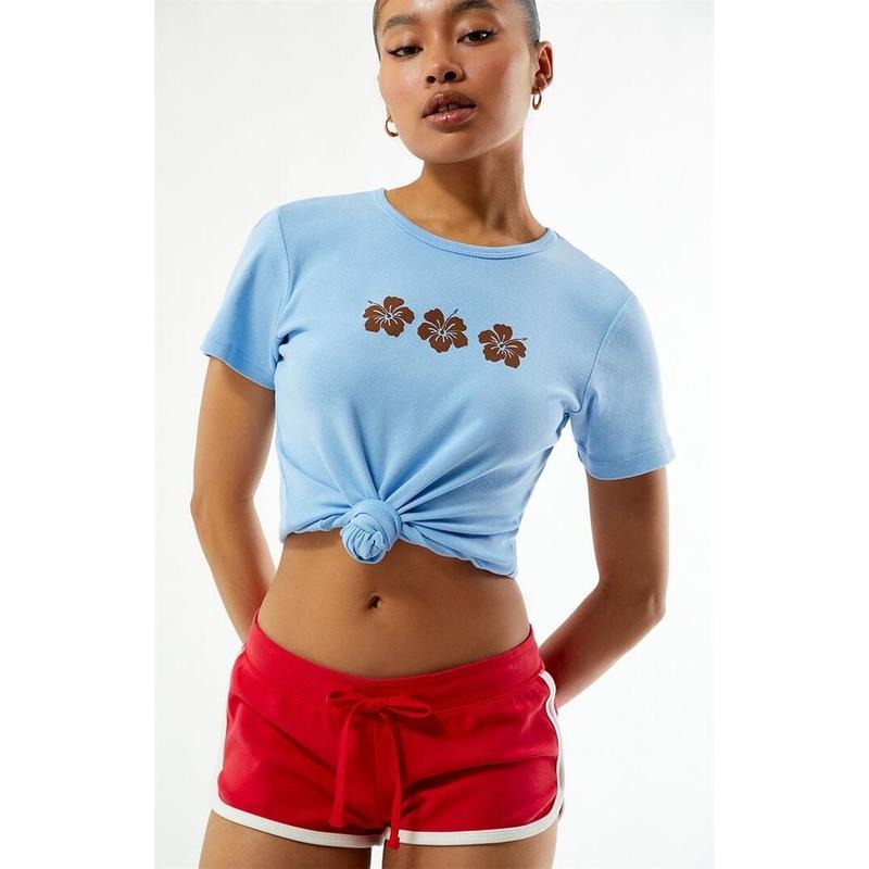 PS / LA Women's Hibiscus Repeat Skimmer T-Shirt Hoodie, Sweatshirt | GrindPrints.com