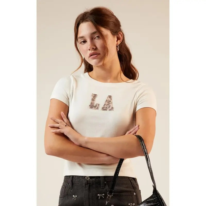 PS / LA Women's Leopard LA Skimmer T-Shirt Hoodie, Sweatshirt | GrindPrints.com