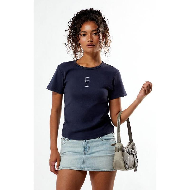 PS / LA Women's Wine Glass Skimmer T-Shirt Hoodie, Sweatshirt | GrindPrints.com