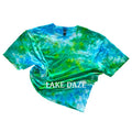 LAKE DAZE Blue Green Hand Dyed Tie Dye T-Shirt Casual 100% Cotton True to Size Summer Casual Short Sleeve Crew Neck