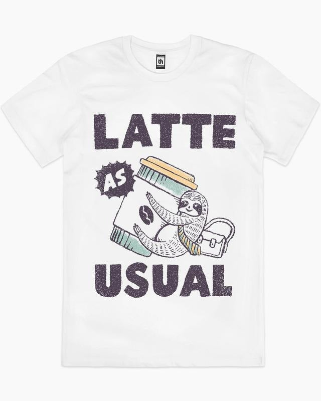 LATTE AS USUAL T-SHIRT, Men Summer Fashion Cotton, Cotton Menswear, S to 3XL Soft Top Hoodie, Sweatshirt | GrindPrints.com