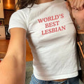 LGBT Shirt, World's Best Lesbian Y2K Baby Tee, Cute Shirts, Funny Gay Pride Shirts, Queer Tshirt, Unisex LGBTQ Clothing,...