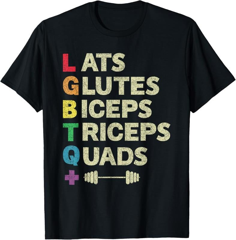 LGBTQ Lats Glutes Biceps Triceps Quads Weightlifting T-Shirt Hoodie, Sweatshirt | GrindPrints.com