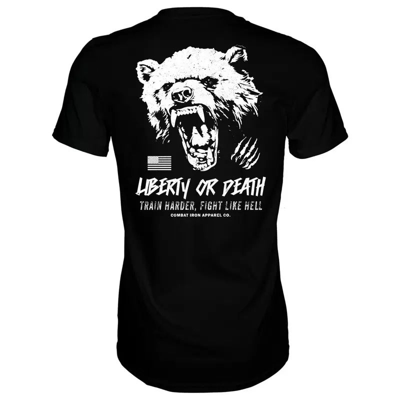 LIBERTY OR DEATH FIGHT LIKE HELL MEN'S T-SHIRT, HUMOR SHIRTS, FUNNY TEE SHIRT Hoodie, Sweatshirt | GrindPrints.com