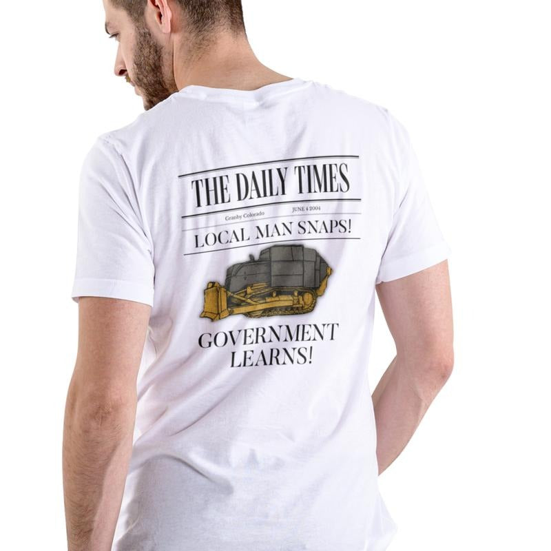 LOCAL MAN SNAPS, THE DAILY TIMES, GOVERNMENT LEARNS T Shirt, Unisex Cotton Hoodie, Sweatshirt | GrindPrints.com