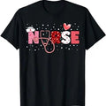 LOVE Stethoscope Nurse Life Valentines Day 2024 Women Girl T-Shirt, Valentines Gift, Valentines Day Shirt, XOXO...