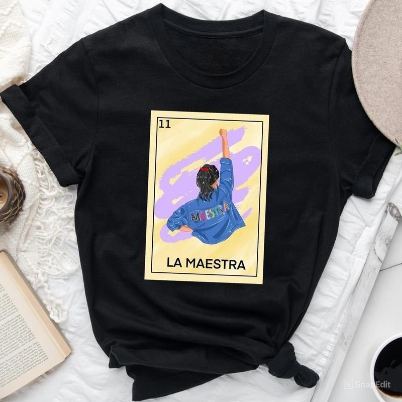 La Maestra Loteria Shirt, La Maestra Sweatshirt, Tarot Card Shirt, For Men, For Women Hoodie | GrindPrints.com