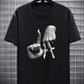 La tee-unisex T-shirt 100% cotton 2024 men and women short sleeve T-shirt 100% cotton ins stylish street shirt Top...