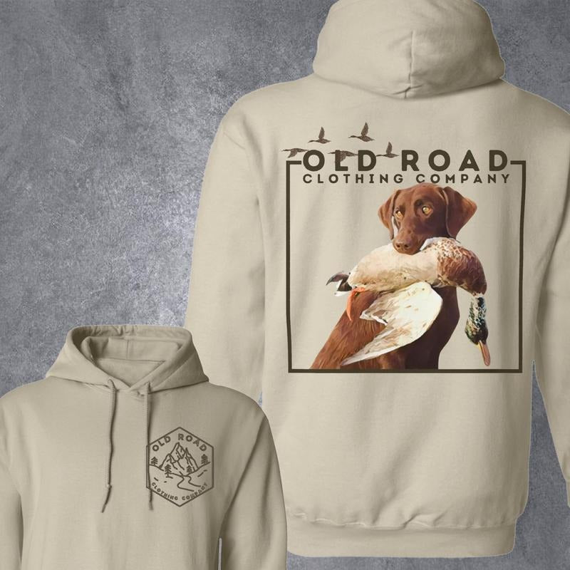 Labrador Retriever Duck Hunting Two-sided Hoodie, Lab Retrieving Duck Hunting, Hunting Dog Shirt, Chocolate Lab,...