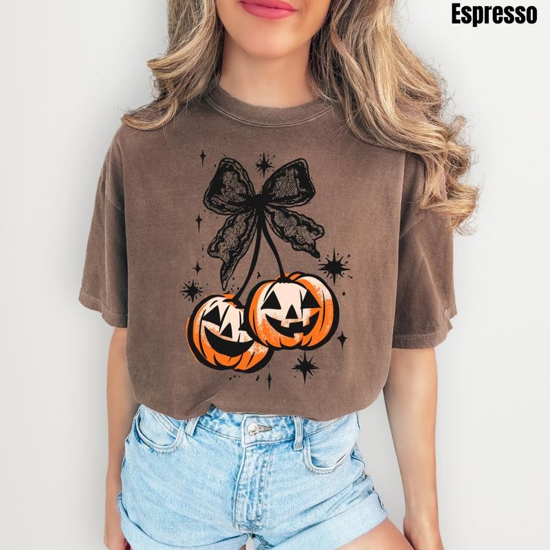 Lace Pumpkin Cherries Comfort Colors T-Shirt 'NLB' Hoodie, Sweatshirt | GrindPrints.com