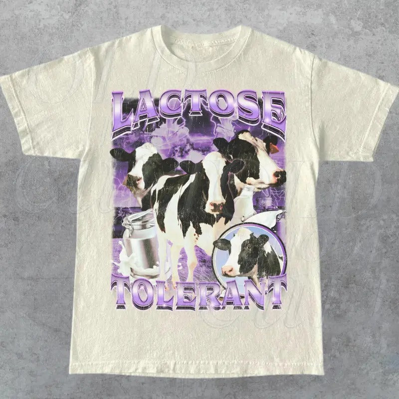Lactose Tolerant Vintage Bootleg T-Shirt, Retro Milk 90s Funny Graphic Shirt, Funny Shirts For Friends Hoodie, Sweatshirt