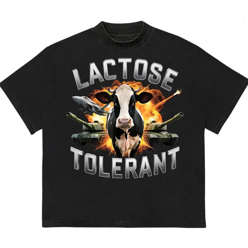 Lactose Tolerantt T-Shirt HipHop Graphic Trendy Cotton with Graphic Print Hoodie, Sweatshirt | GrindPrints.com