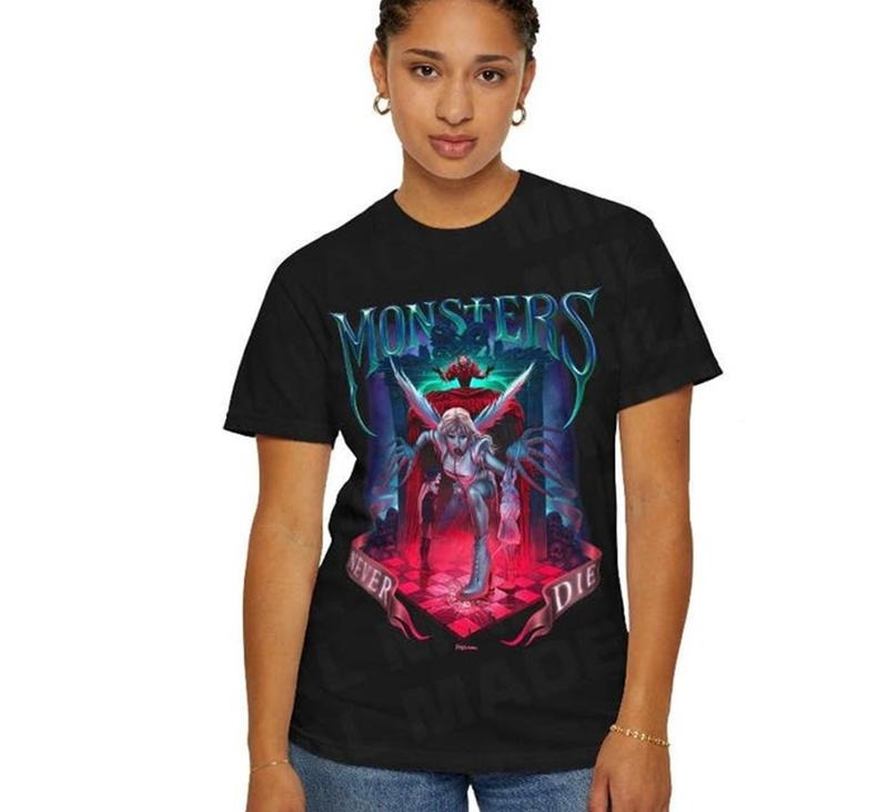 Lady Gegga Monsters Never Die Retro Vintage Cotton Comfort Sustainable Cotton T-Shirts, Hoodie, Sweatshirt