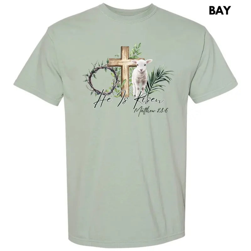 Lamb He Is Risen Comfort Colors T-Shirt 'NLB' Hoodie, Sweatshirt | GrindPrints.com
