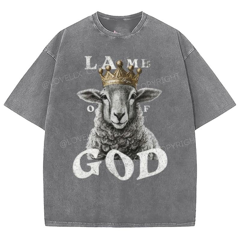 Lamb of God Washed T-Shirt, Christian Jesus  t shirts, Vintage 90s Graphic Tee Gift Cotton Top Womenswear Bottom Hoodie,...