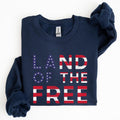 Land Of The Free, Patriotic, 4th of July Sweatshirt, Women's Crew Neck, Crewneck T-Shirts, Hoodie | GrindPrints.com