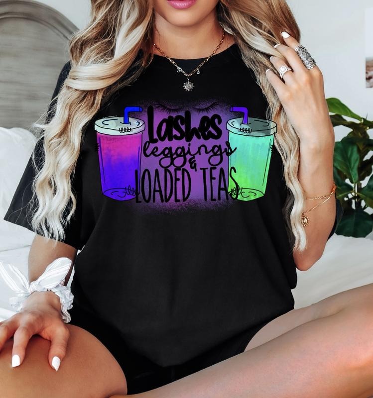 Lashes, Leggings and Loaded Teas Tshirt Casual Cotton Hoodie, Sweatshirt | GrindPrints.com
