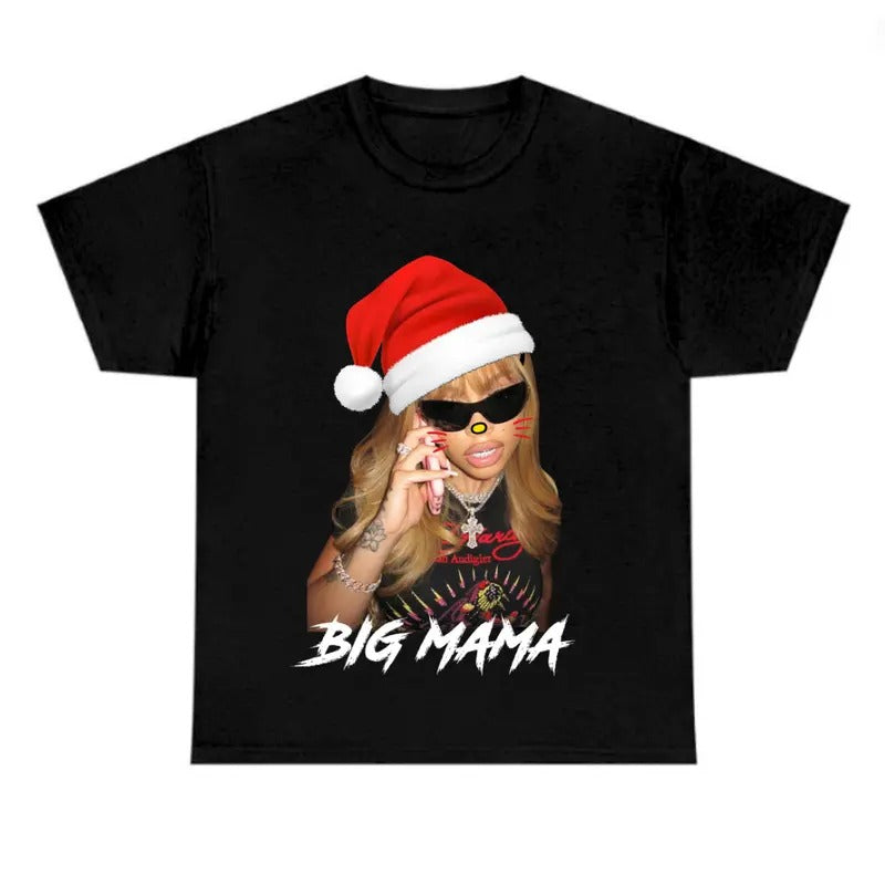 Lattooo Santa Red Kitty Graphic Rap Tee, Christmas Shirt Hoodie, Sweatshirt | GrindPrints.com