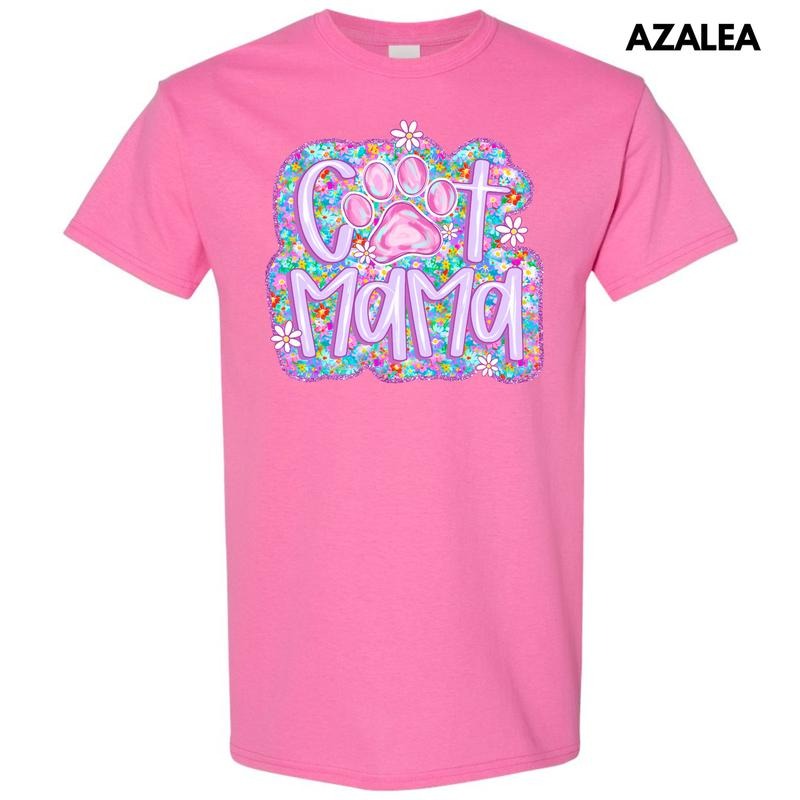 Lavender Floral Cat Mama Gildan Short Sleeve T-Shirt 'NLB' Hoodie, Sweatshirt | GrindPrints.com